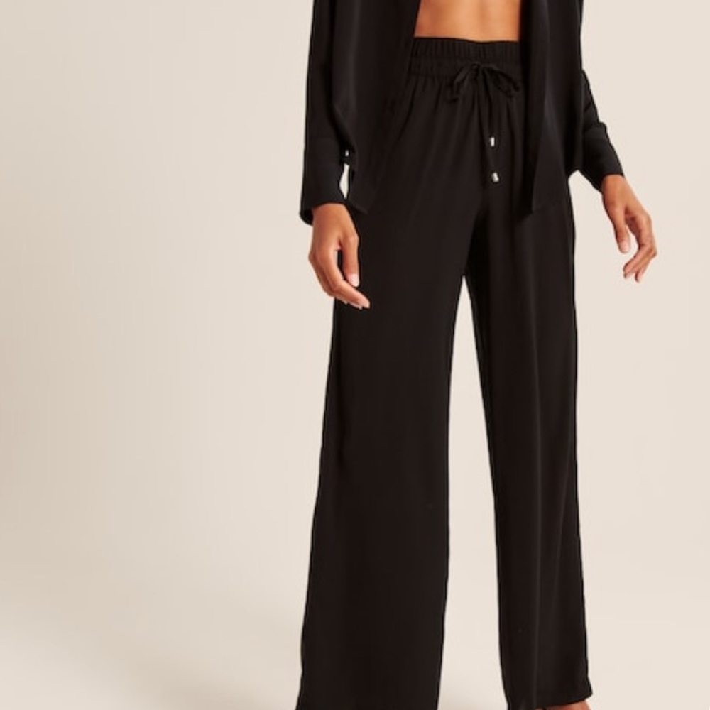 Faux silk pull on pant